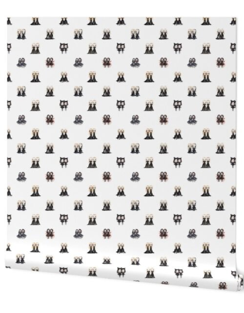 1 1/2 inch Small Big-Eyed Evil Doll Twins in Black Wallpaper