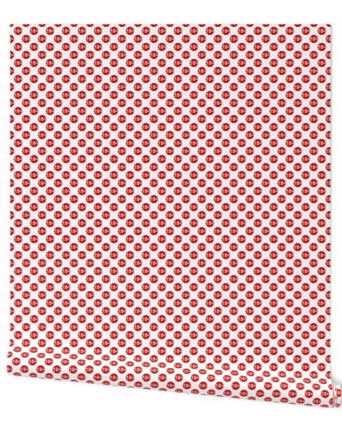 1 1/2 inch 18th Birthday  Red and White Polkadots Wallpaper