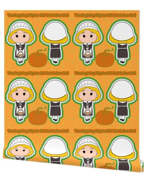 Thanksgiving Pilgrim Girl Cut and Sew Doll Holiday Project Wallpaper