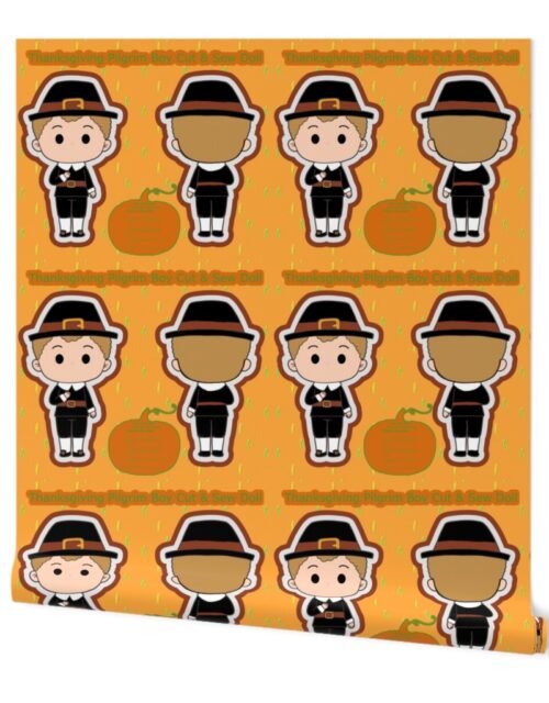 Thanksgiving Pilgrim Boy Cut and Sew Doll Holiday Project Wallpaper