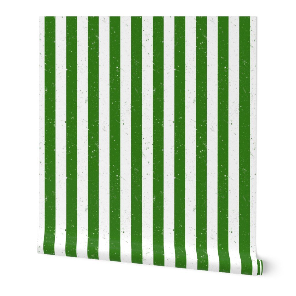 Irish Shamrock Green and White Splattered Paint Vertical Cabana Tent Stripe Wallpaper Irish Shamrock Green and White Splattered Paint Vertical Cabana Tent Stripe Wallpaper