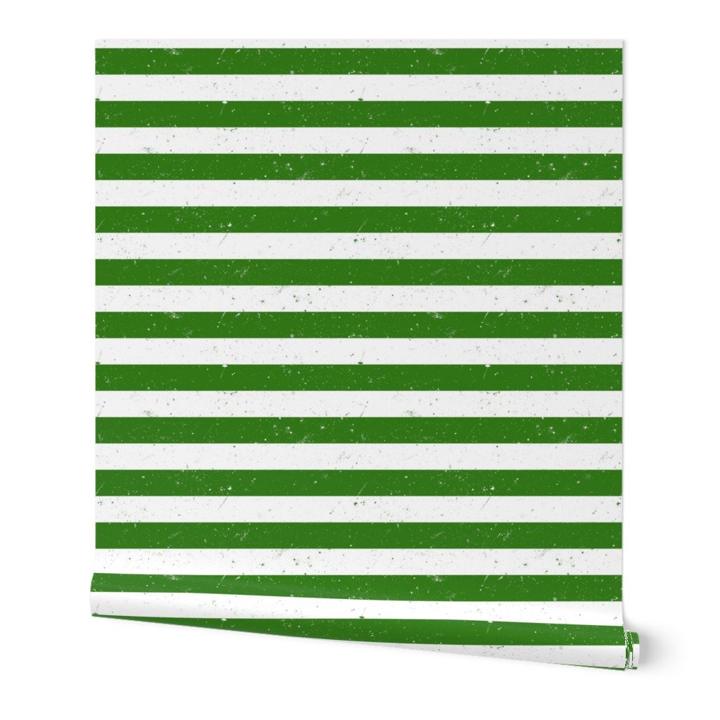 Irish Shamrock Green and White Splattered Paint Horizontal Cabana Tent Stripe Wallpaper Irish Shamrock Green and White Splattered Paint Horizontal Cabana Tent Stripe Wallpaper