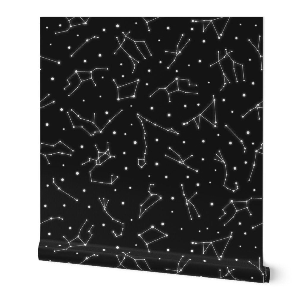 Night Sky Constellations in White Wallpaper Night Sky Constellations in White Wallpaper