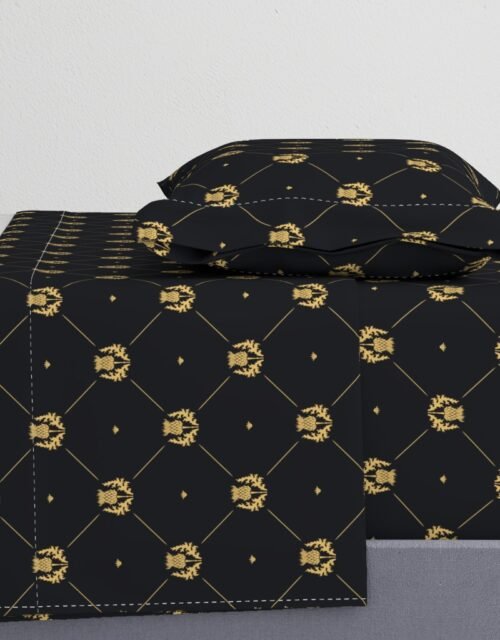 Lux Faux Gold Scotland's Royal Thistle in Cross-Hatch Diamonds on Repeat Sheet Set