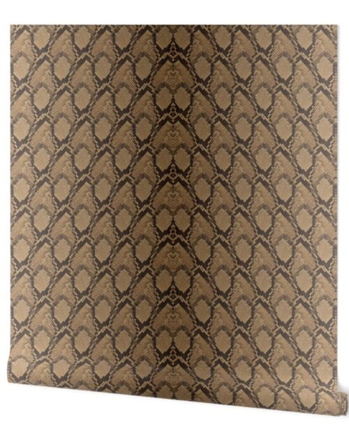 Bronze Gold Python Scales Edged in Dark Brown Wallpaper