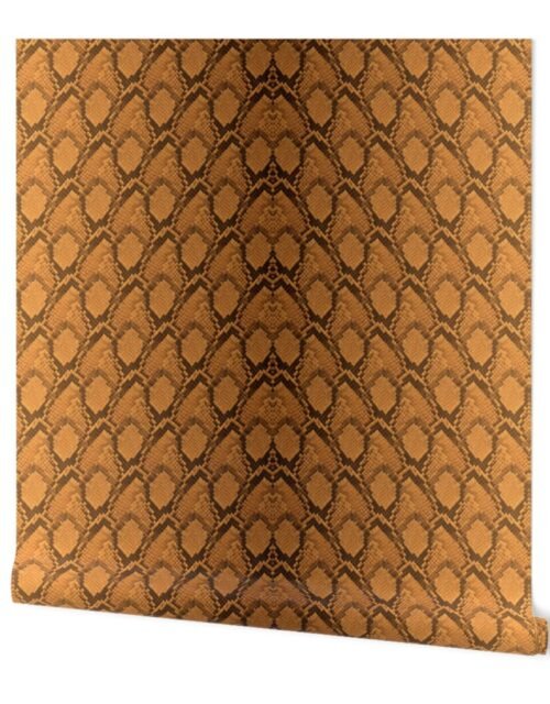 Copper Baby Python Scales Edged in Dark Brown Wallpaper