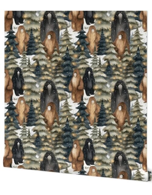 Sasquatch Yeti Abominable Snowman Christmas Winter Reunion Wallpaper