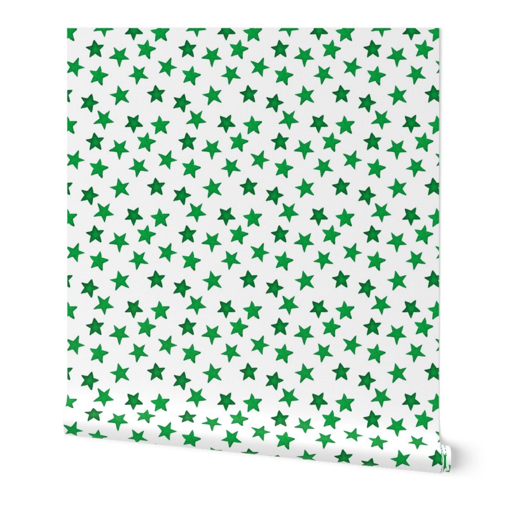 Faded Green Christmas Stars on White Wallpaper Faded Green Christmas Stars on White Wallpaper