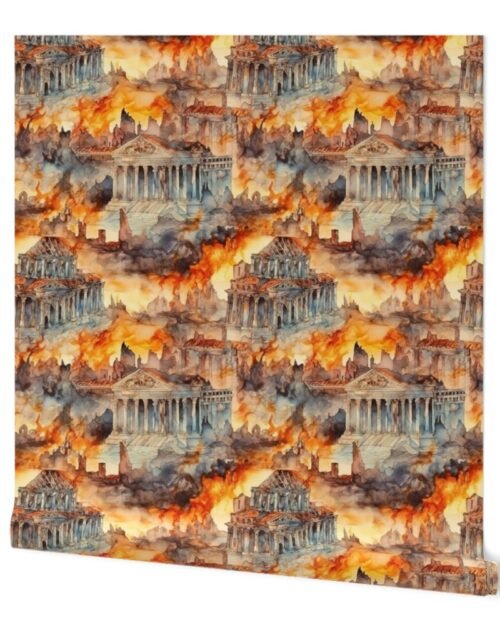 Roman Antiquity City of Pompeii in Volcanic Fire Eruption Wallpaper