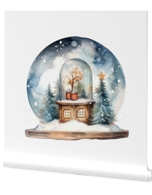 Snowy Christmas Winter Scene Snow Globe within a Snow Globe Wallpaper