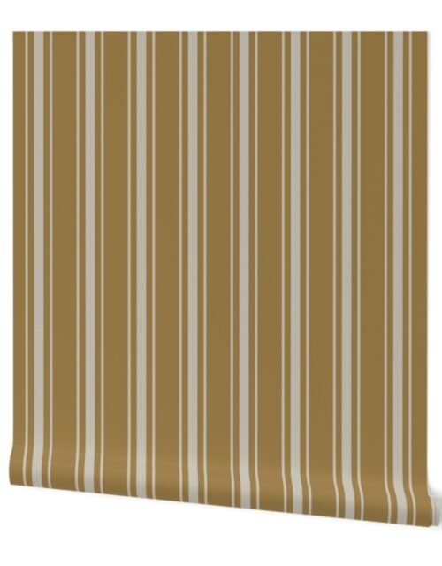 Beige on Tan French Provincial Mattress Ticking Wallpaper