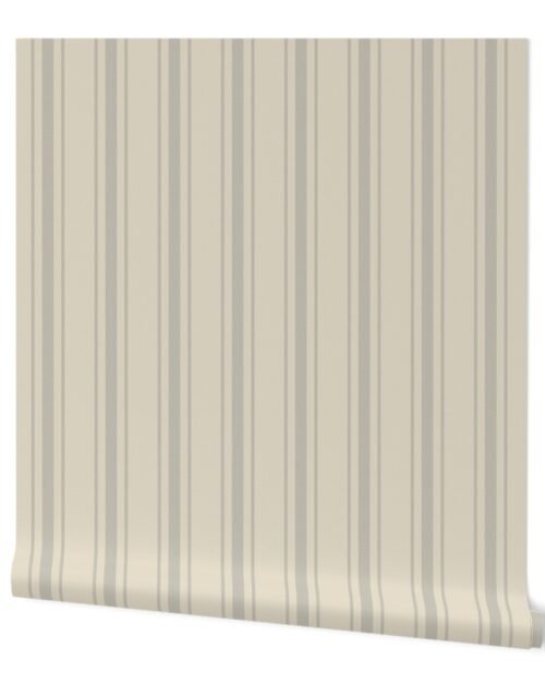 Beige on Cream French Provincial Mattress Ticking Wallpaper