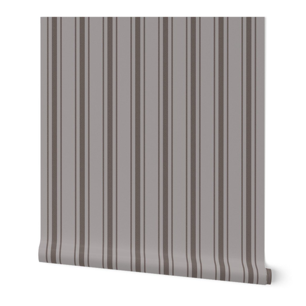 Chocolate on Fawn French Provincial Mattress Ticking Wallpaper Chocolate on Fawn French Provincial Mattress Ticking Wallpaper