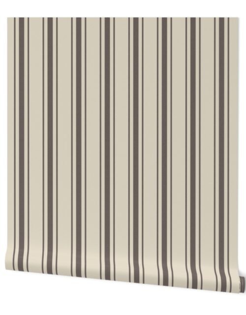 Chocolate on Cream French Provincial Mattress Ticking Wallpaper
