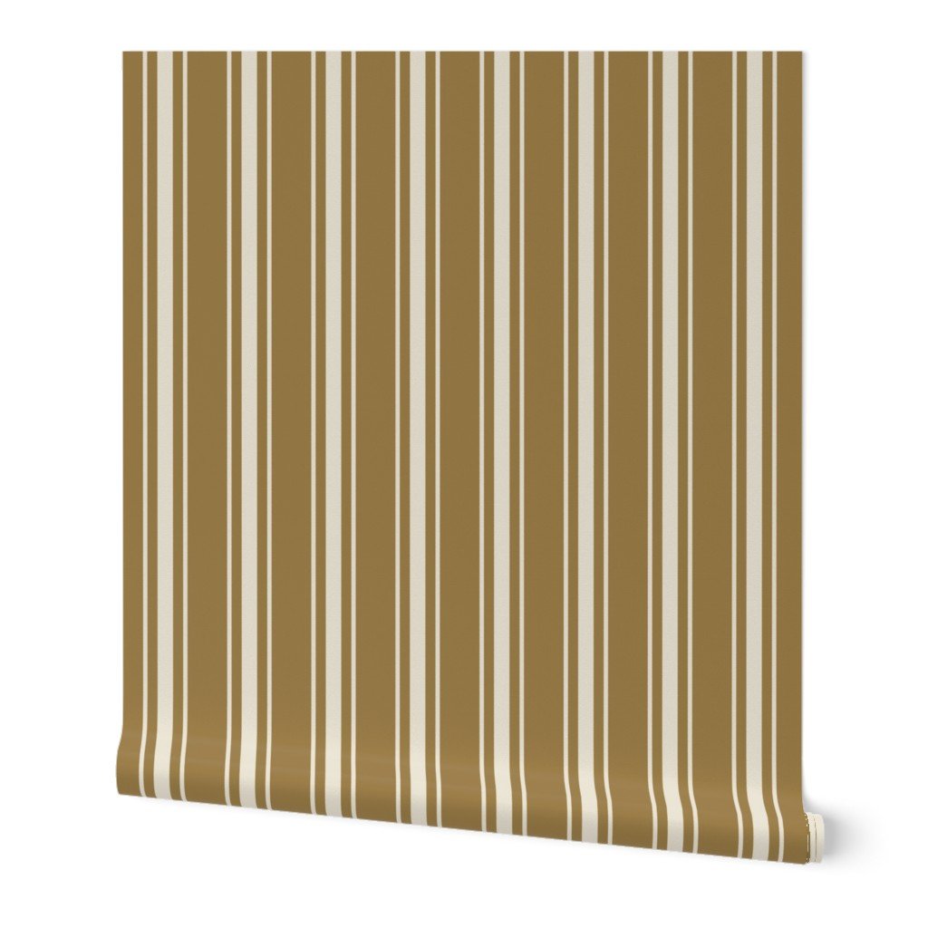 Cream on Tan French Provincial Mattress Ticking Wallpaper Cream on Tan French Provincial Mattress Ticking Wallpaper