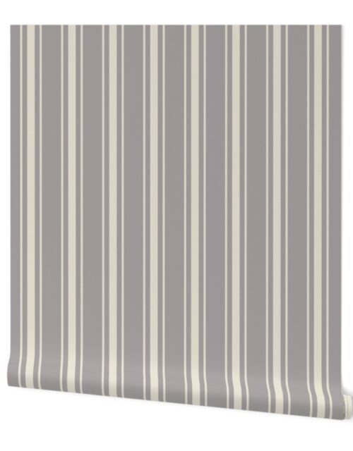 Cream on Fawn French Provincial Mattress Ticking Wallpaper
