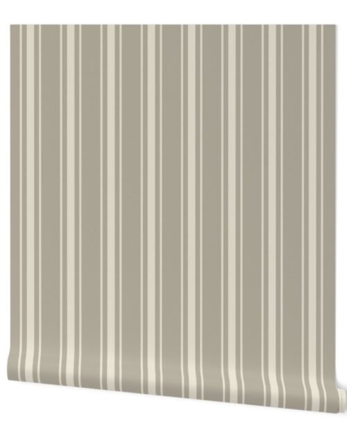 Cream on Beige French Provincial Mattress Ticking Wallpaper