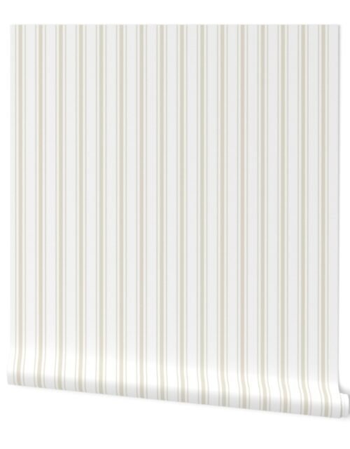 Small Cream on White French Provincial Mattress Ticking Wallpaper