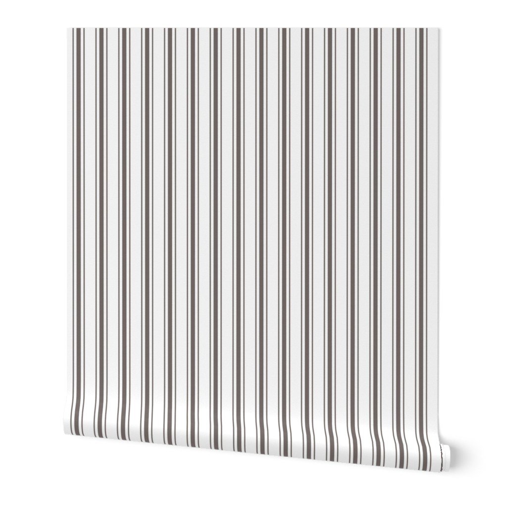 Small Chocolate on White French Provincial Mattress Ticking Wallpaper Small Chocolate on White French Provincial Mattress Ticking Wallpaper