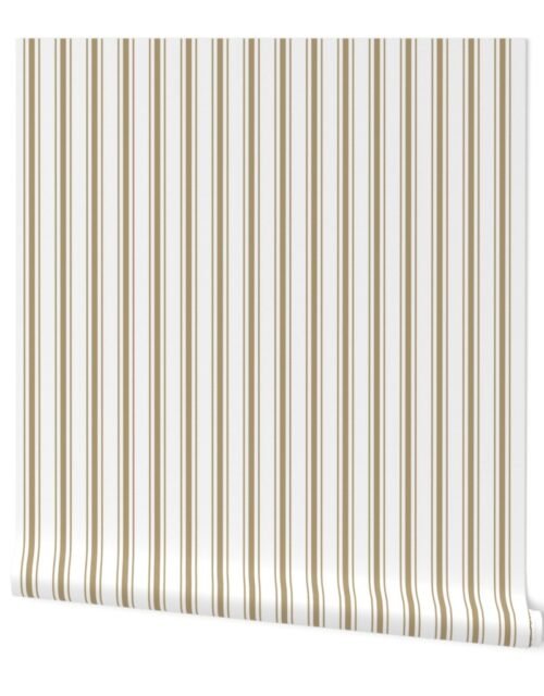Small Tan on White French Provincial Mattress Ticking Wallpaper