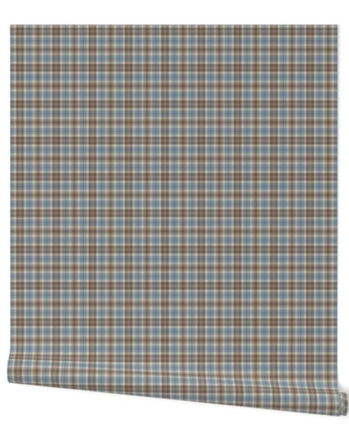 Cream with Beige and Blue French Provincial Tartan Wallpaper