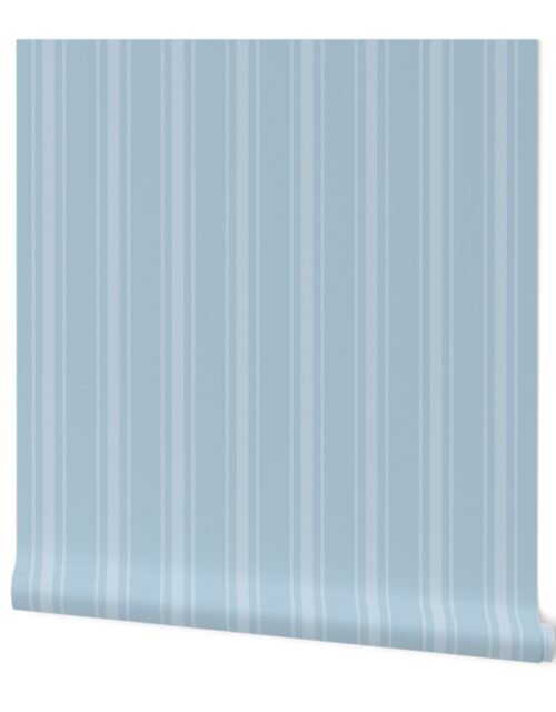 Sky Blue French Provincial Ticking Stripe Wallpaper