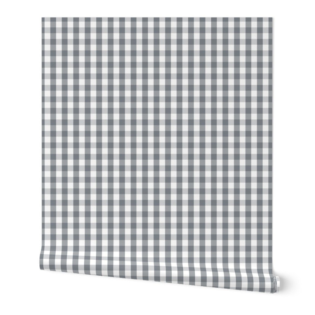 Grey Blue and White French Provincial Winter Gingham Check Wallpaper Grey Blue and White French Provincial Winter Gingham Check Wallpaper