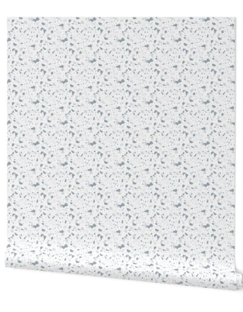 Winter Blue Marble Chips French Provincial Winter Terazzo Smaller Scale Wallpaper