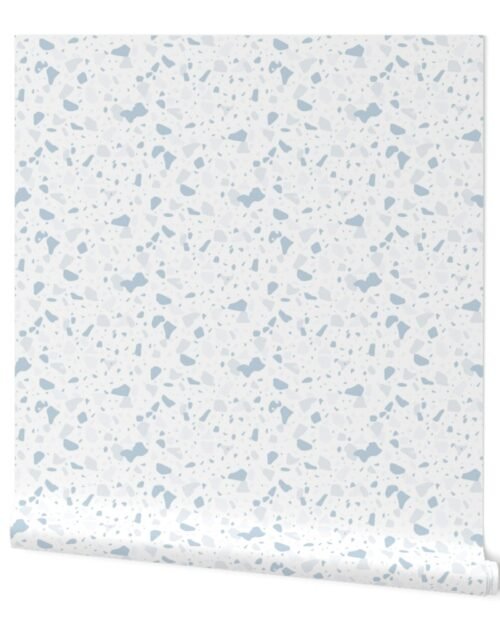 Sky Blue Marble Chips French Provincial Winter Terazzo Wallpaper
