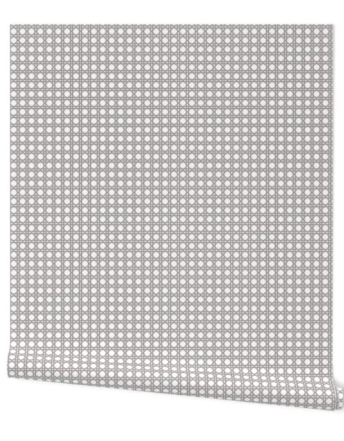 Fawn  on White Rattan Caning Pattern Wallpaper
