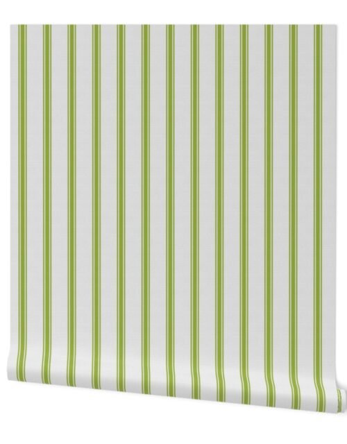 Fresh Green on Off-White French Provincial Mattress Ticking Wallpaper