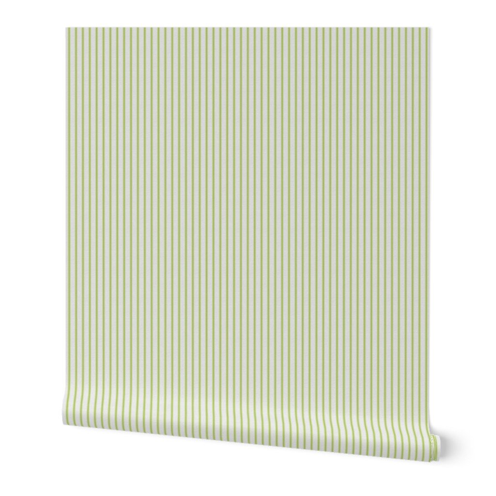 Small Fresh Green on Off-White French Provincial Mattress Ticking Wallpaper Small Fresh Green on Off-White French Provincial Mattress Ticking Wallpaper