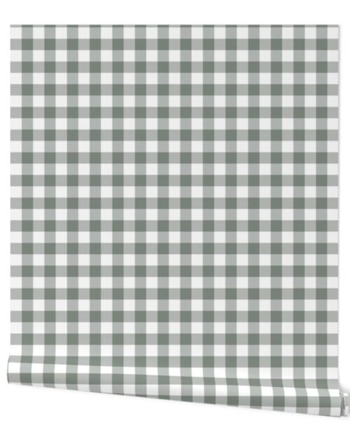 Sage Green and White One Inch Check French Provincial Spring Checkerboard Wallpaper