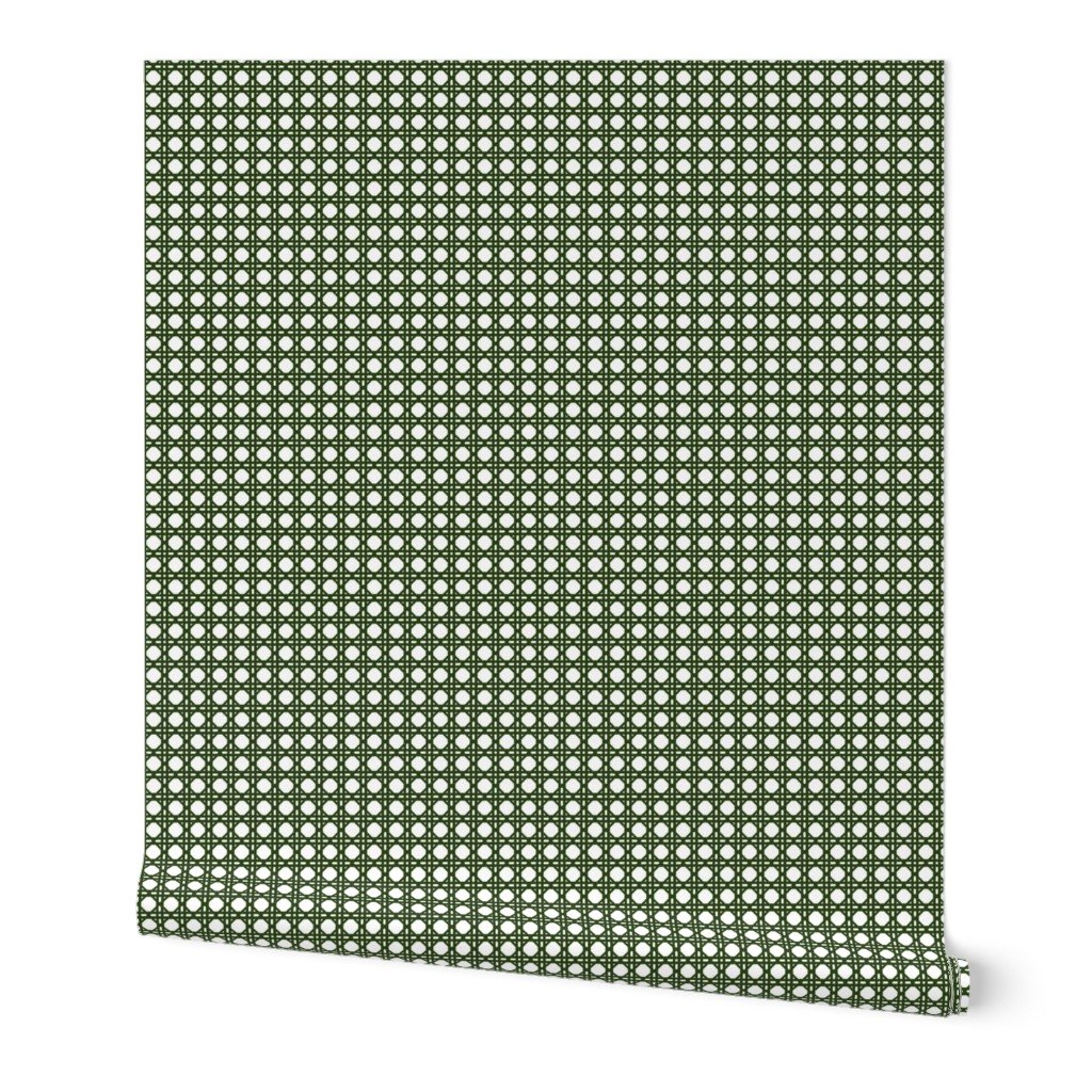 Lichen Green on White Rattan Caning Pattern Wallpaper Lichen Green on White Rattan Caning Pattern Wallpaper