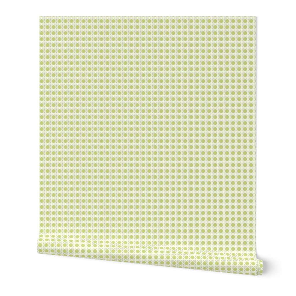 White on New Green Rattan Caning Pattern Wallpaper White on New Green Rattan Caning Pattern Wallpaper