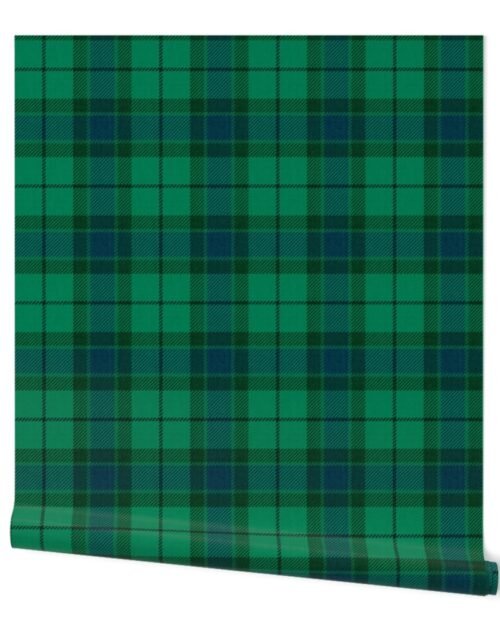 Green and Blue Vintage Christmas Tartan Plaid Wallpaper
