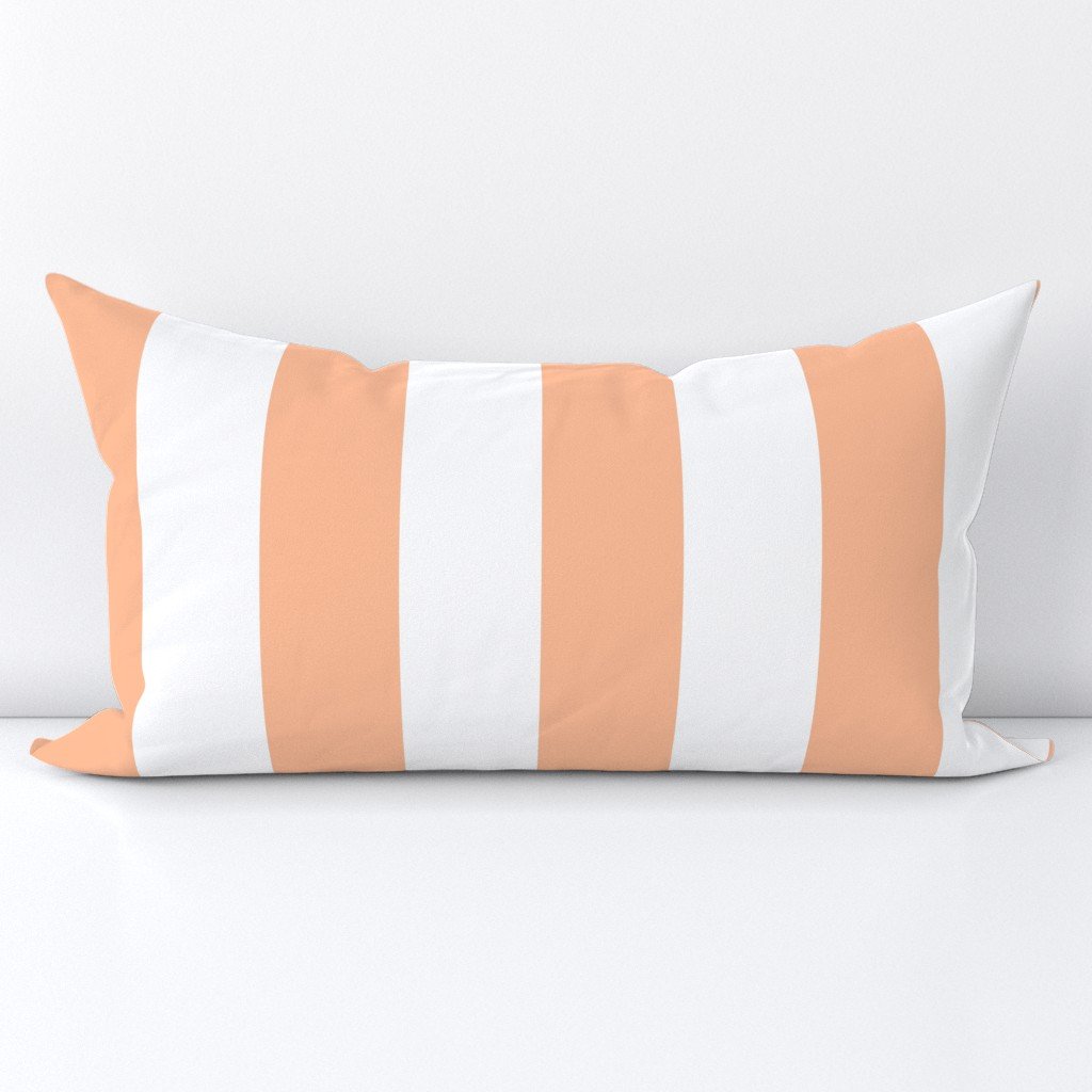 3 Inch Circus Tent Stripe in Peach Fuzz Color of the Year 2024 and White Lumbar Throw Pillow 3 Inch Circus Tent Stripe in Peach Fuzz Color of the Year 2024 and White Lumbar Throw Pillow