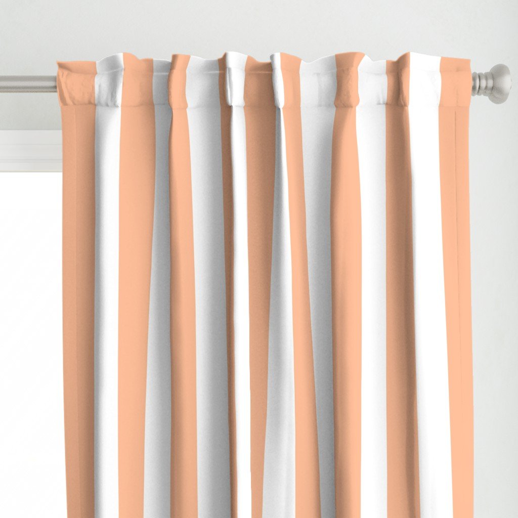 3 Inch Circus Tent Stripe in Peach Fuzz Color of the Year 2024 and White Curtains 3 Inch Circus Tent Stripe in Peach Fuzz Color of the Year 2024 and White Curtains