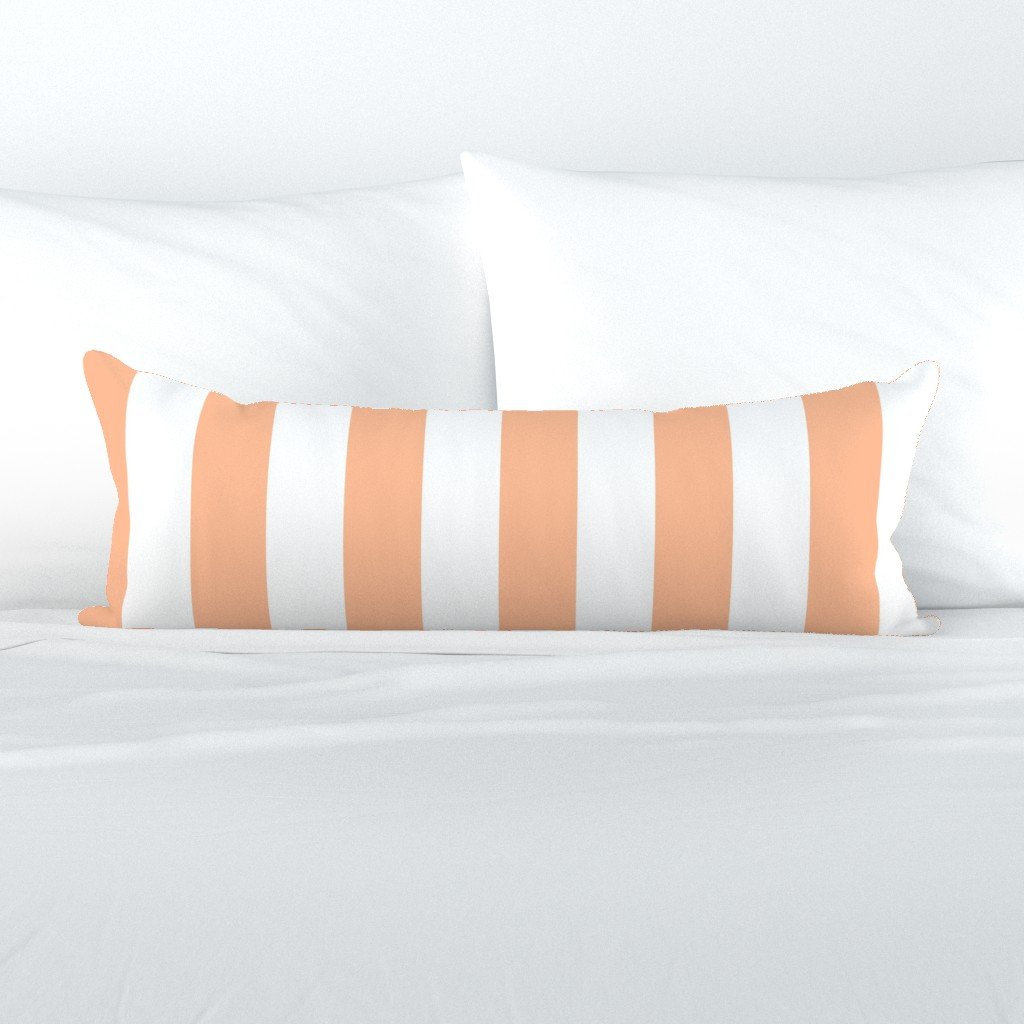 3 Inch Circus Tent Stripe in Peach Fuzz Color of the Year 2024 and White Extra Long Lumbar Pillow 3 Inch Circus Tent Stripe in Peach Fuzz Color of the Year 2024 and White Extra Long Lumbar Pillow