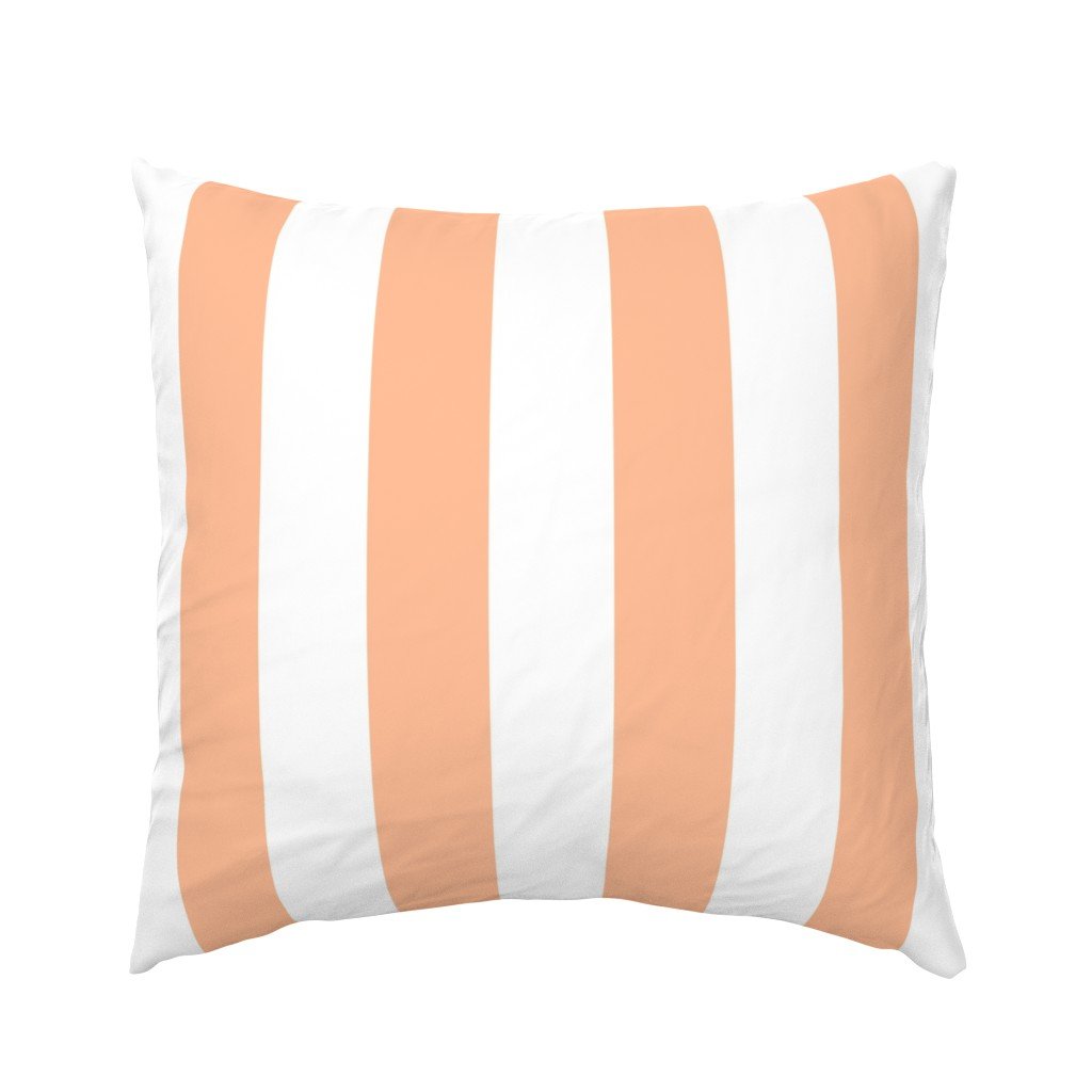 3 Inch Circus Tent Stripe in Peach Fuzz Color of the Year 2024 and White Euro Pillow Sham 3 Inch Circus Tent Stripe in Peach Fuzz Color of the Year 2024 and White Euro Pillow Sham