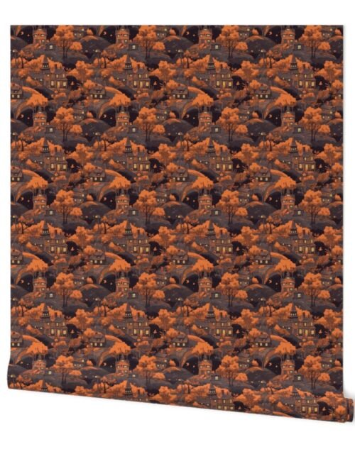 Small Vintage Halloween Orange Wallpaper