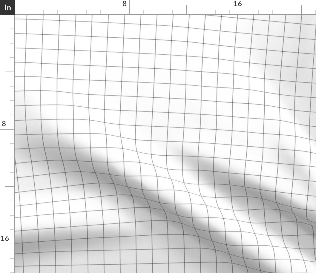 1 inch Black Grid Lines on White Fabric 1 inch Black Grid Lines on White Fabric