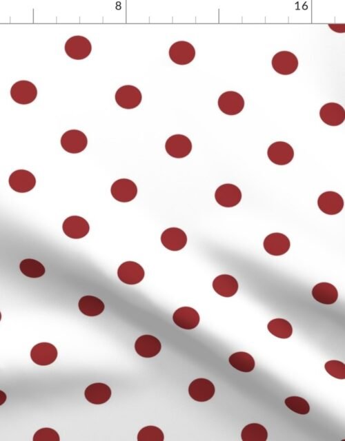 1 inch Classic Lava Falls  Red Polkadots on White Fabric