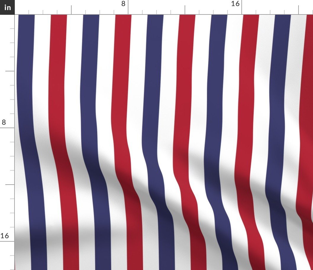 1 inch Flag Red, White and Blue Alternating V Stripes Fabric 1 inch Flag Red, White and Blue Alternating V Stripes Fabric