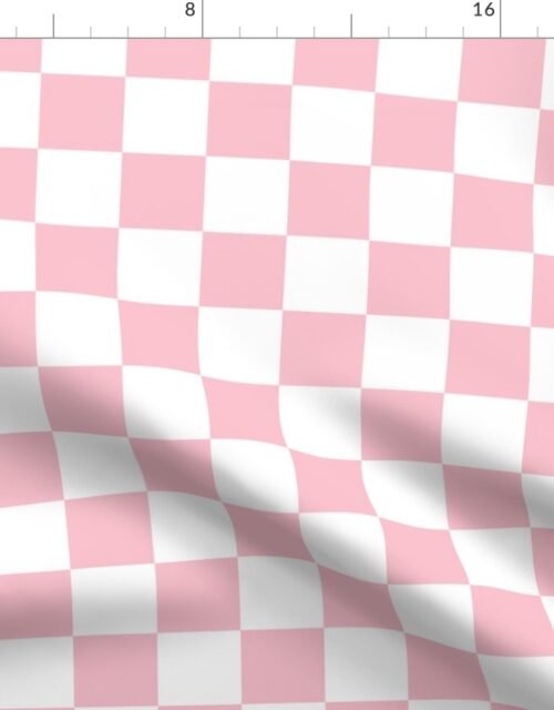 2" Checked Checkerboard Merry Bright Christmas Pattern in Merry Bright Christmas Pink and White Square Checked Fabric