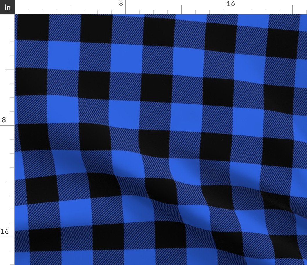 2 inch Classic Royal Blue Country Cottage Summer Buffalo Plaid Fabric