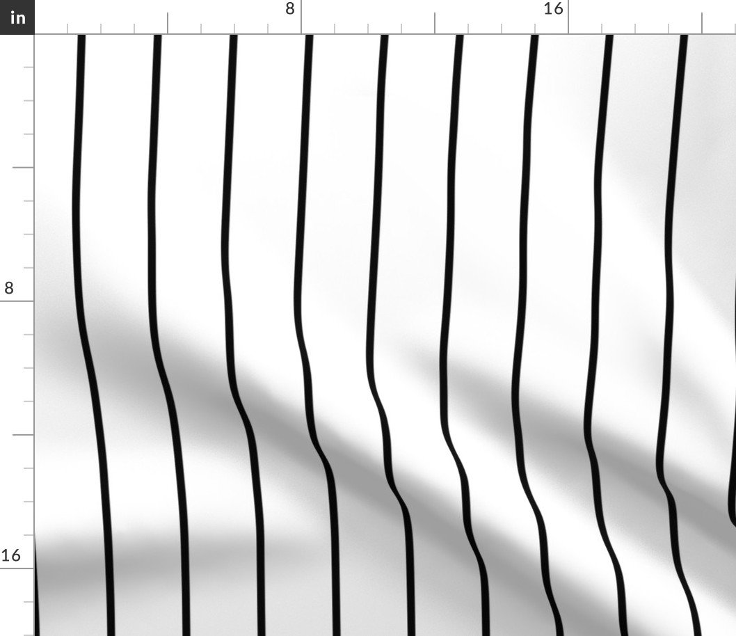 2 inch Classic Vertical Black Baseball Stripe Lines On White Fabric 2 inch Classic Vertical Black Baseball Stripe Lines On White Fabric