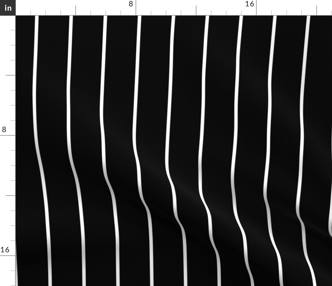 2 inch Classic Vertical White Baseball Stripe Lines On Black Fabric 2 inch Classic Vertical White Baseball Stripe Lines On Black Fabric