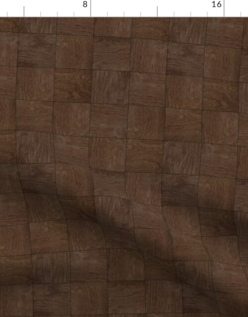 2 inch Dark Wood Checkerboard Chess Pattern Fabric