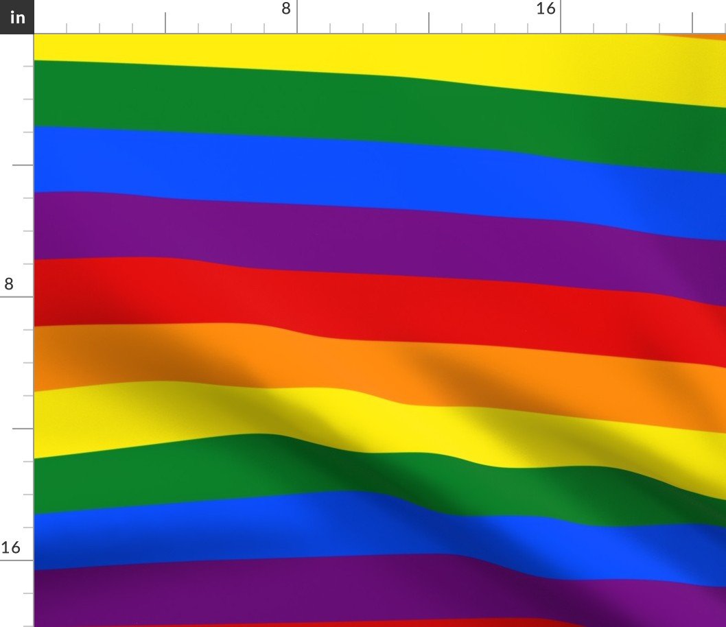 2 inch Horizontal Rainbow Pride Stripes Fabric 2 inch Horizontal Rainbow Pride Stripes Fabric